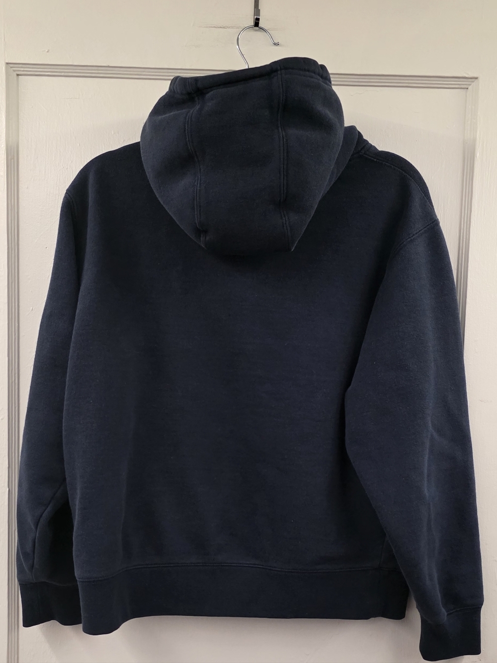 CAT Caterpillar Hoodie Navy Logo Pullover Sweatshirt Workwear Heavyweight Mens M - Picture 2 of 13
